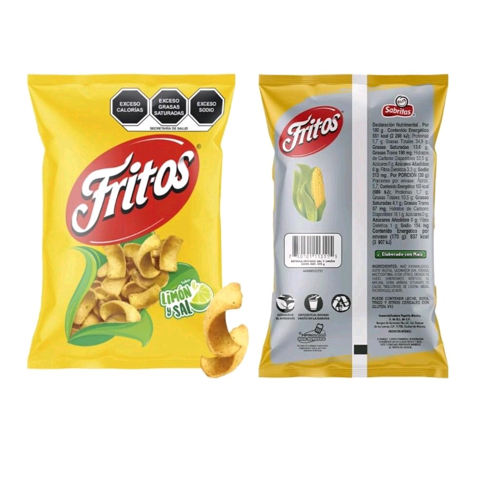 Fritos Sal y Limon--- 5 Paquetes Pequeños