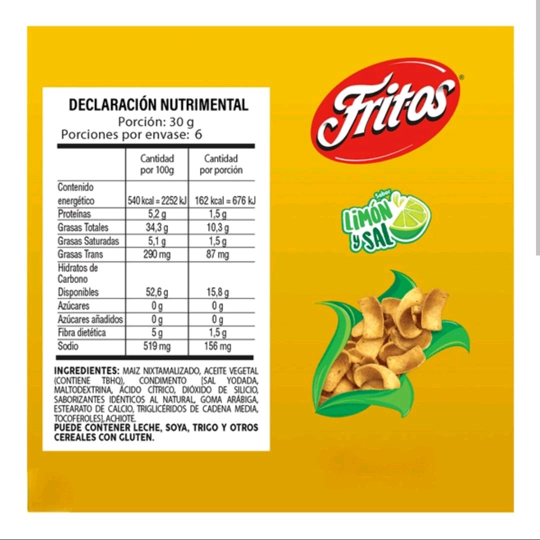 Fritos Sal y Limon--- 5 Paquetes Pequeños