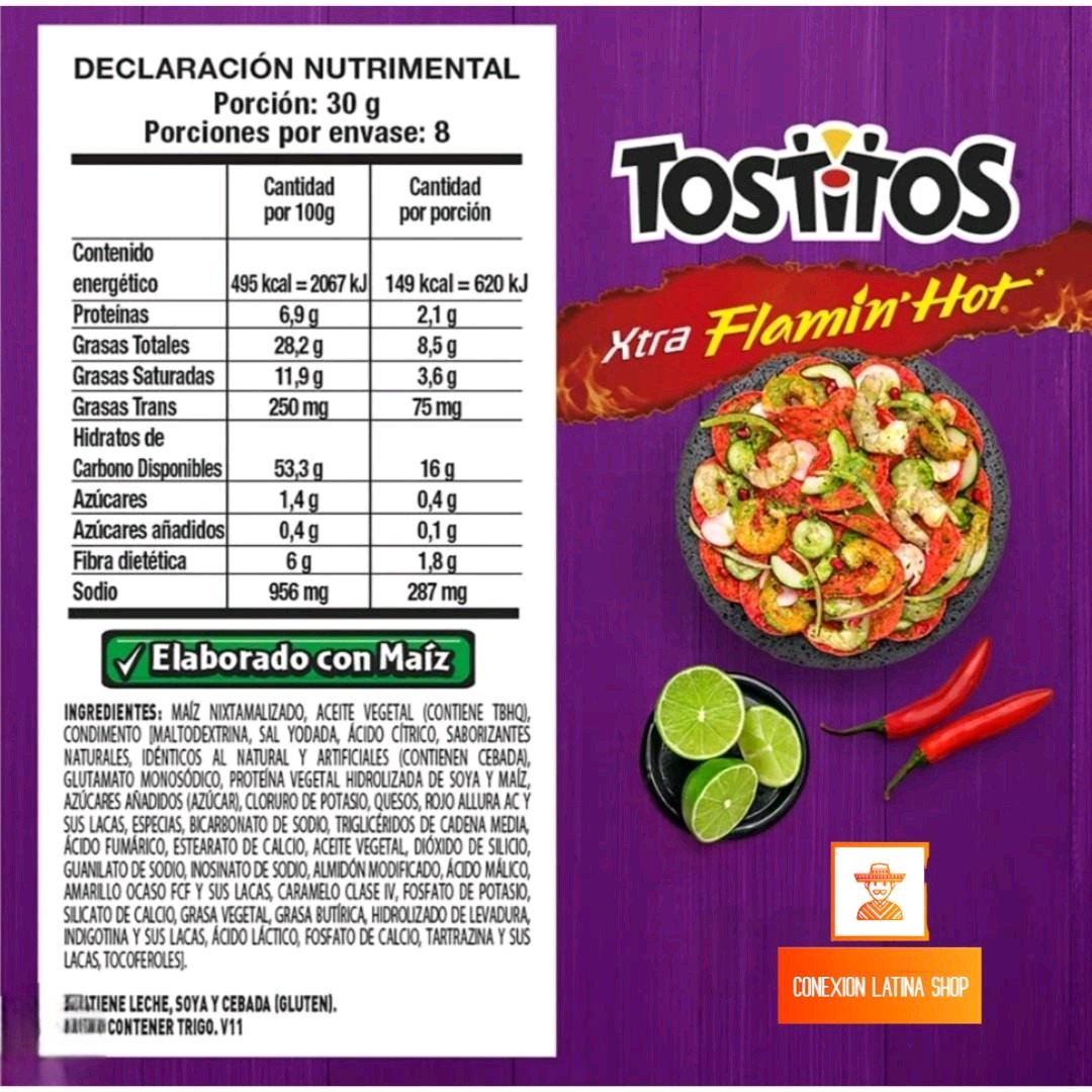 Tostitos Xtra Flaming Hot--5 Paquetes Pequeños