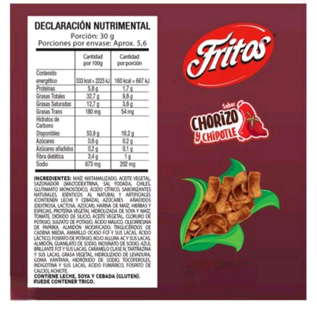 Fritos Chorizo y Chipotle--- 5 Paquetes Pequeños