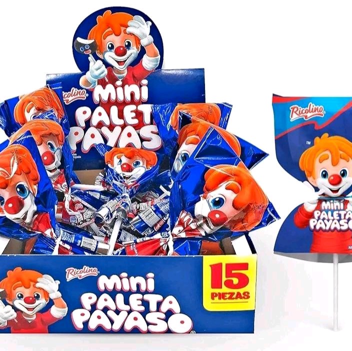 Mini Paleta Payaso Marshmellow com chocolate y gomis--15 unidades en caja