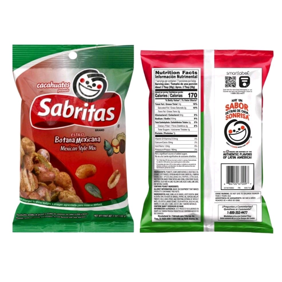 Cacahuate Sabrita Botanera Mexicana-- 2 Paquetes en caja