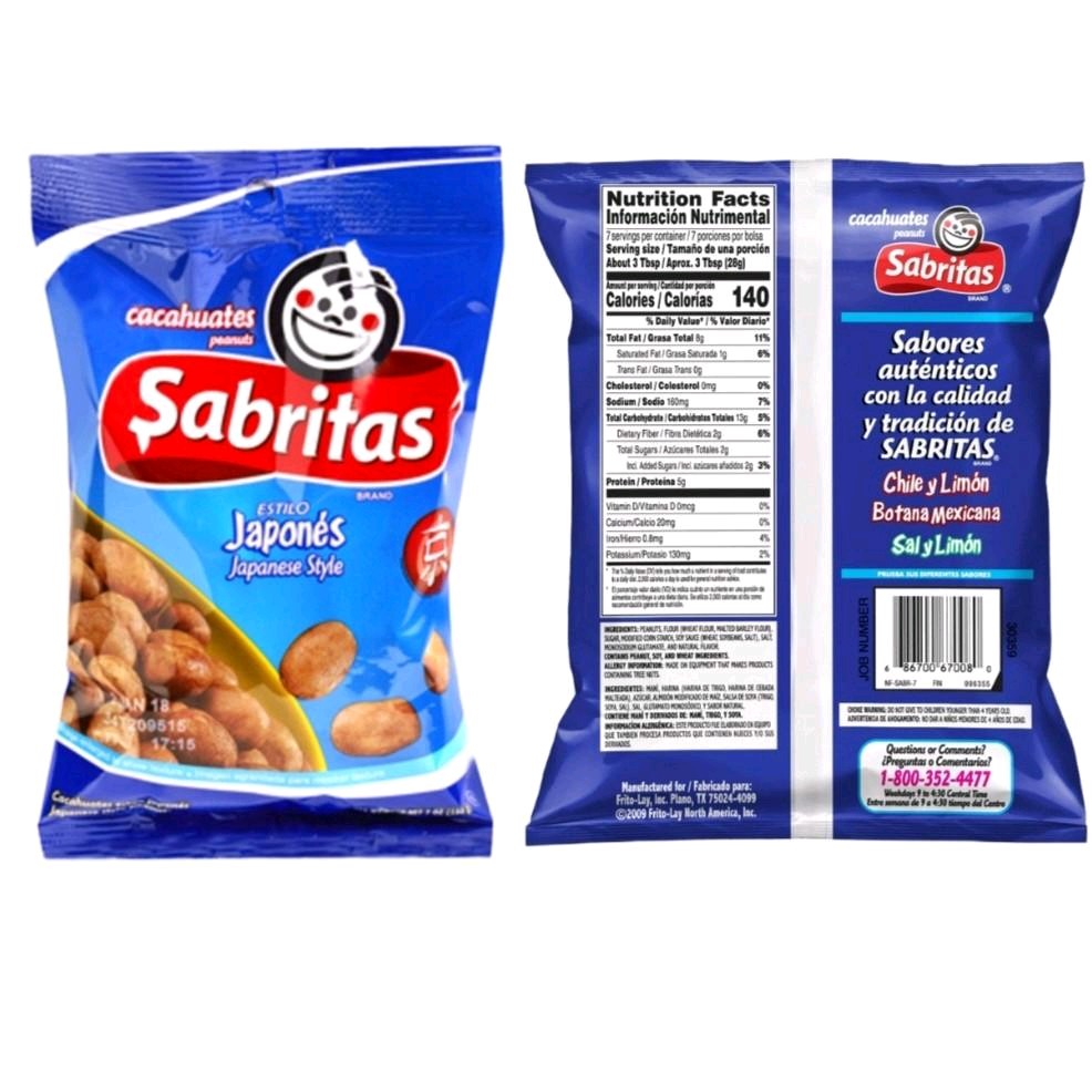 Cacahuante Sabritas Japones sal--- 2 Paquetes en caja