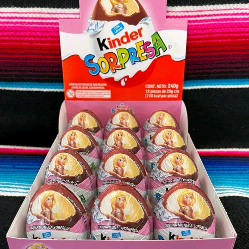 Huevito Kinder Sorpresa Mex de Chocolate -- 12pzas Niña