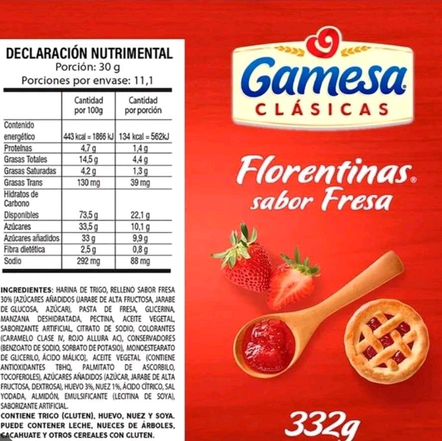 Galletas Gamesa Florentinas de fresa
