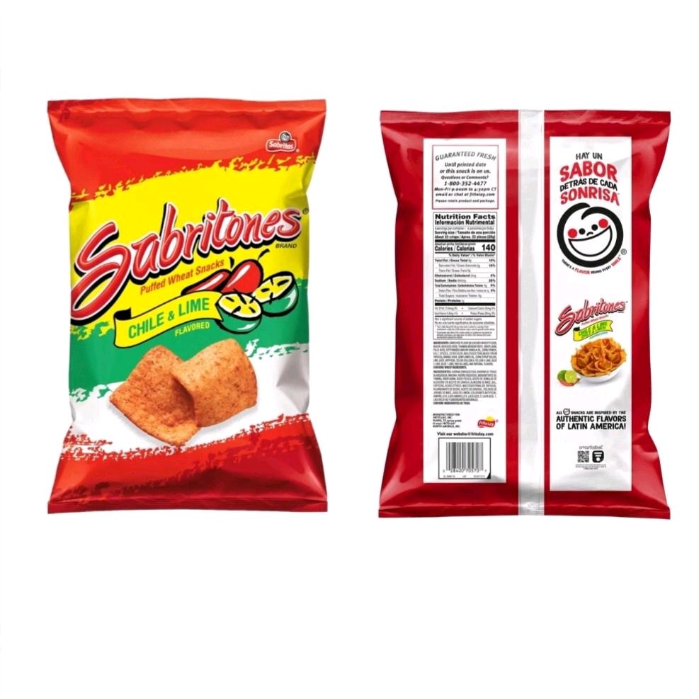 Sabriton Chicharron Chile Limon-- 5 Paquete Medianos