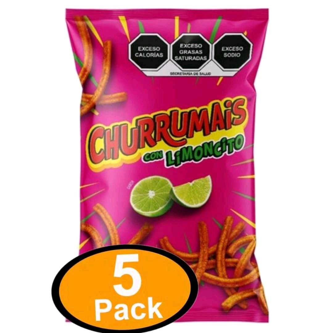 Churrumaiz Chips Chili Limon--- 5 Paquetes Pequeños