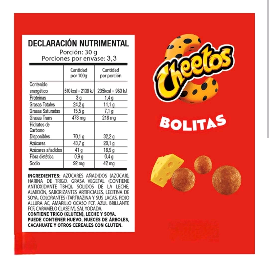 Cheetos Bolitas Queso y Chili--- 5 Paquetes Pequeñas