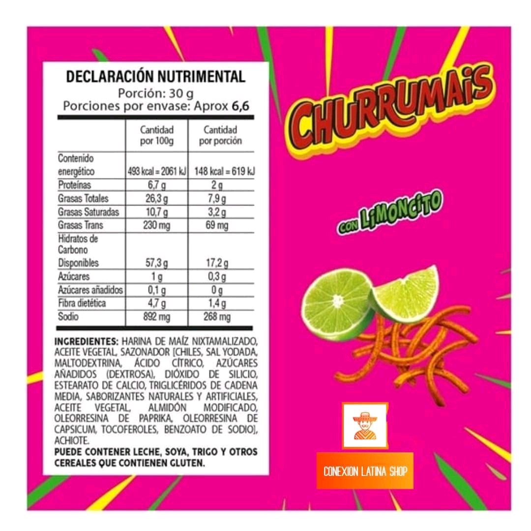Churrumaiz Chips Chili Limon--- 5 Paquetes Pequeños