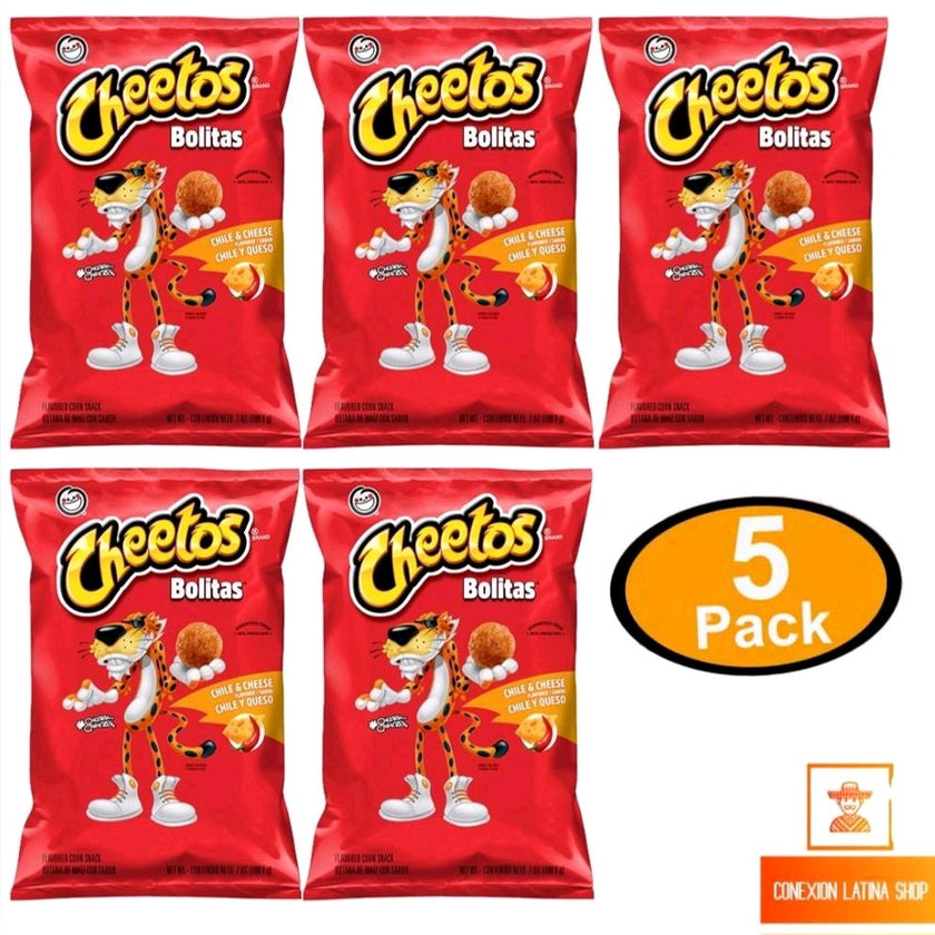 Cheetos Bolitas Queso y Chili--- 5 Paquetes Pequeñas