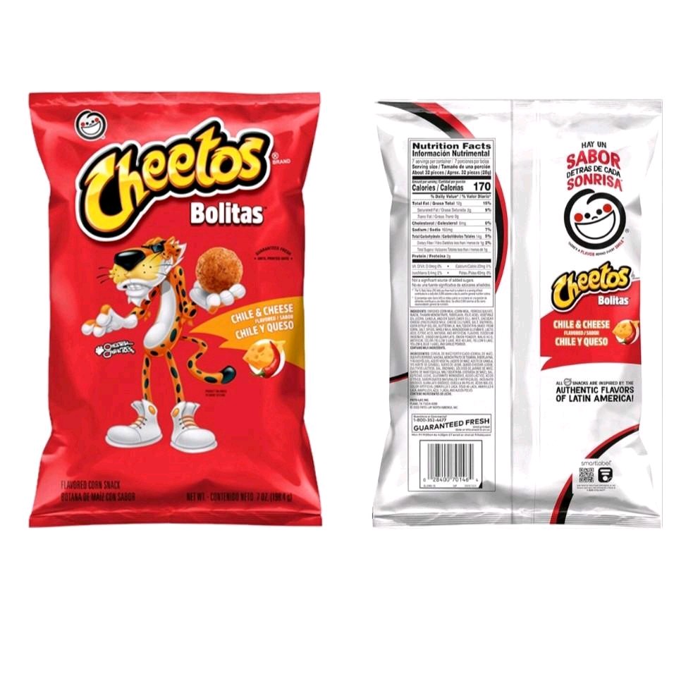 Cheetos Bolitas Queso y Chili--- 5 Paquetes Pequeñas